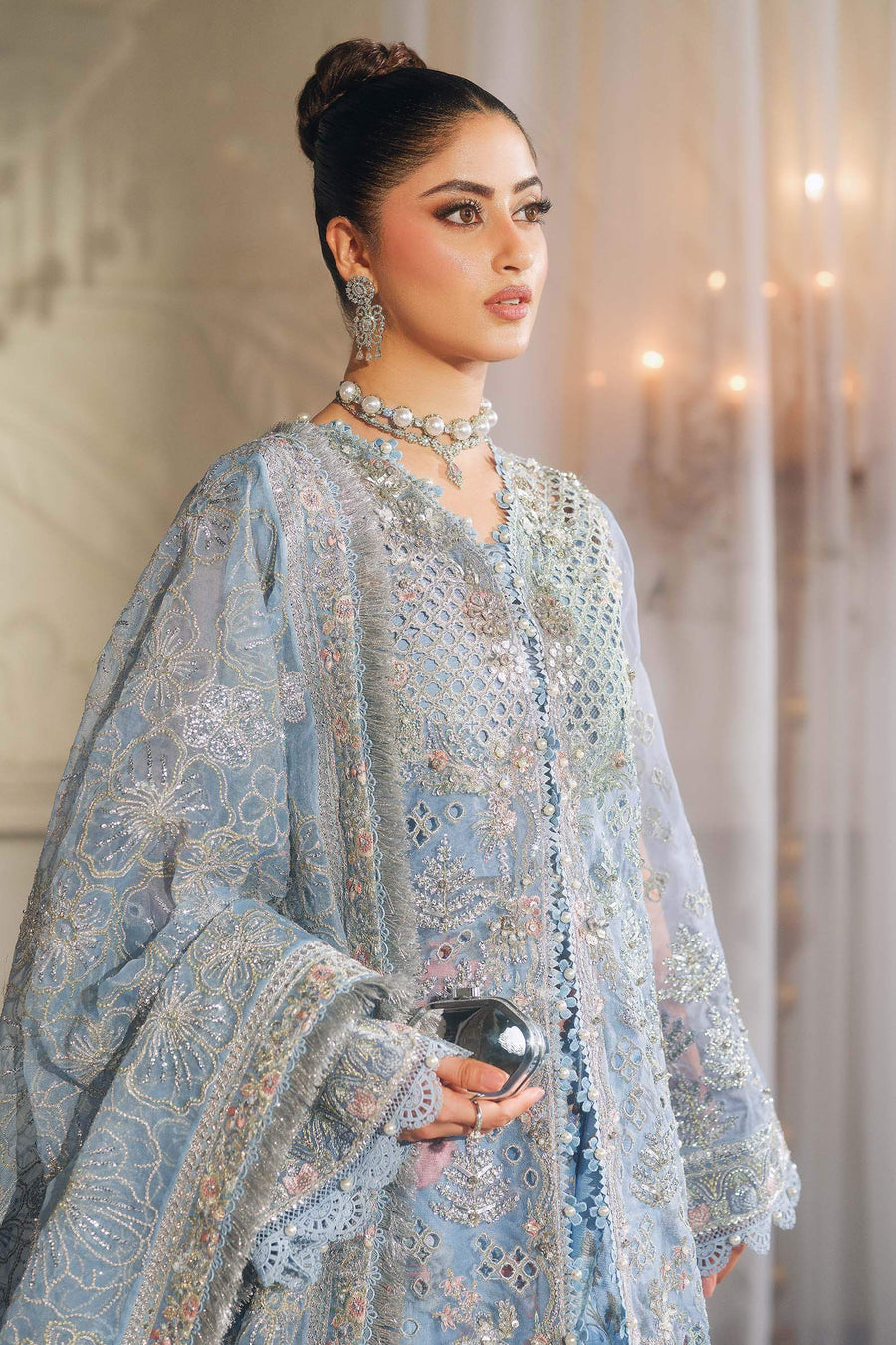 MARYAM HUSSAIN ORGANZA UNSTITCHED EMB ZURI SUIT