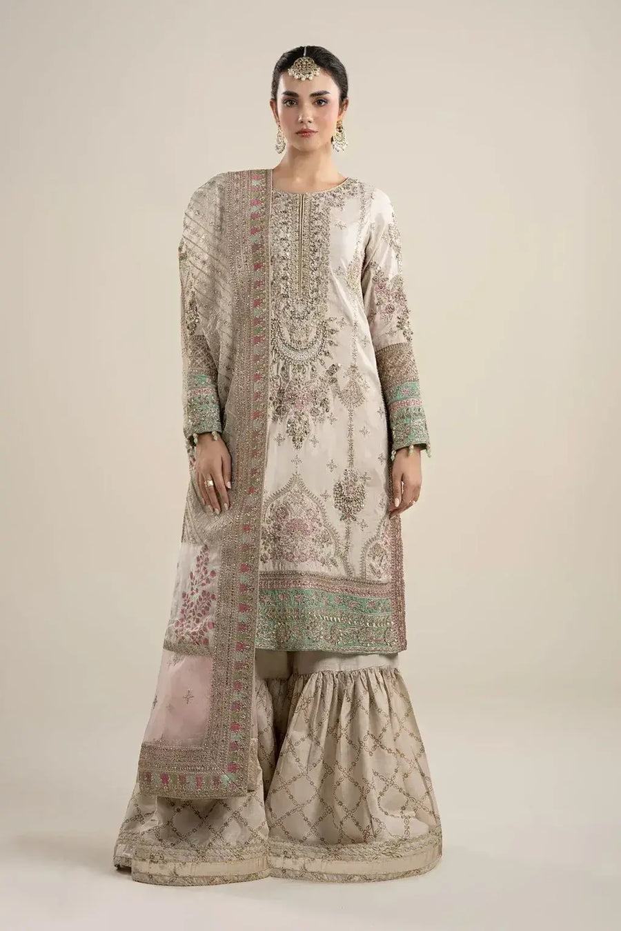 MARIA.B RAW SILK UNSTITCHED EMB SP-06 SUIT