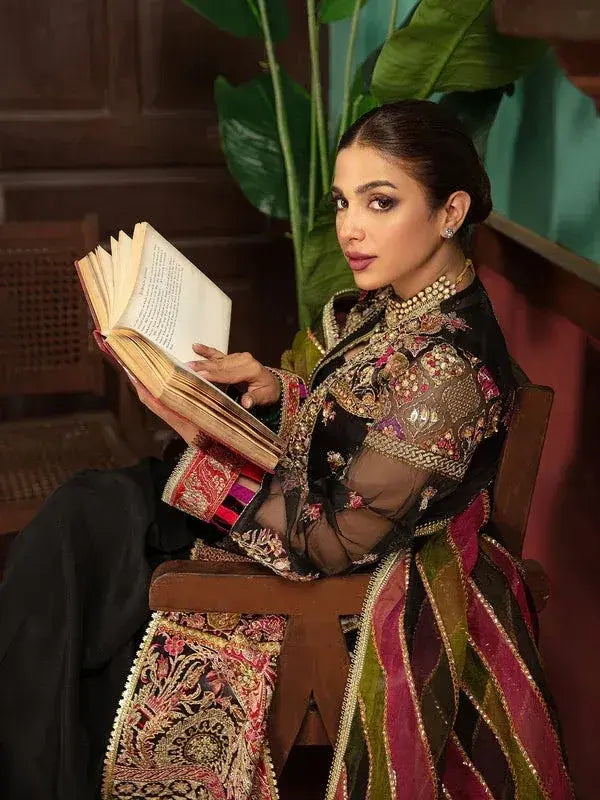 MARYAM HUSSAIN ORGANZA UNSTICHED EMB SUIT