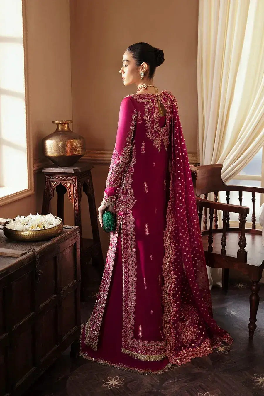 SORAYA ORGANZA UNSTITCHED EMB RAIZEL SUIT