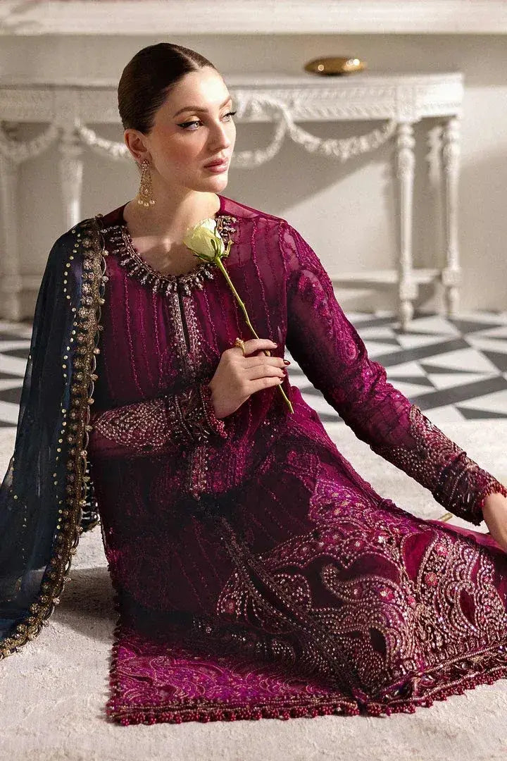 MARIA.B CHIFFON UNSTITCHED EMB D-2 SUIT