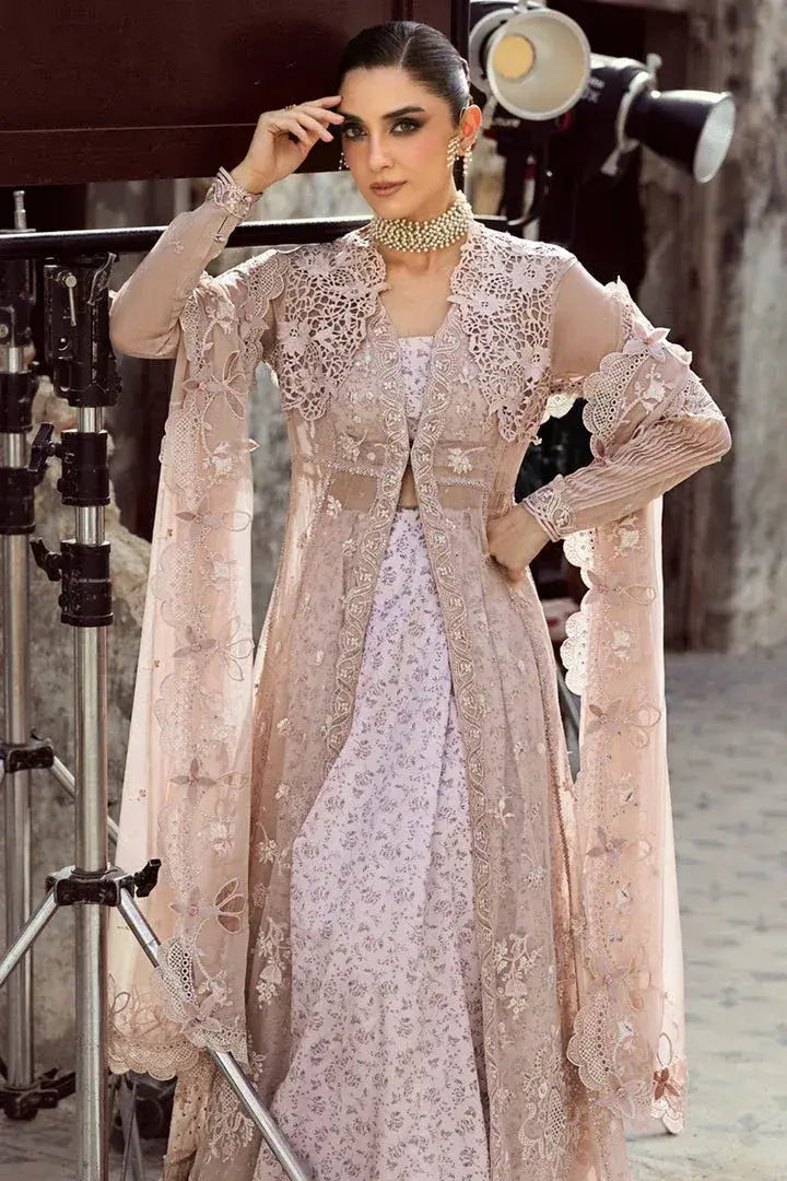 QALAMKAR ORGANZA UNSTITCHED EMB AISLA SUIT