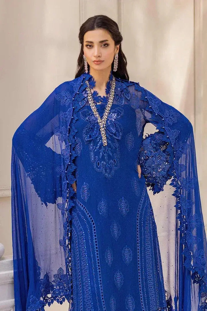 MARIA.B CHIFFON UNSTITCHED EMB D-3 SUIT