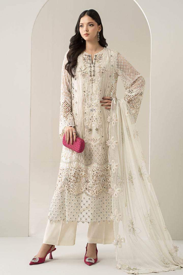 MARIA.B CHIFFON UNSTITCHED EMB SUIT (BDS-30-D7)