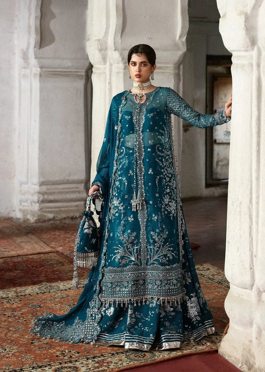 HUSSAIN REHAR ORGANZA UNSTITCHED EMB ZEBUNISA MAXI