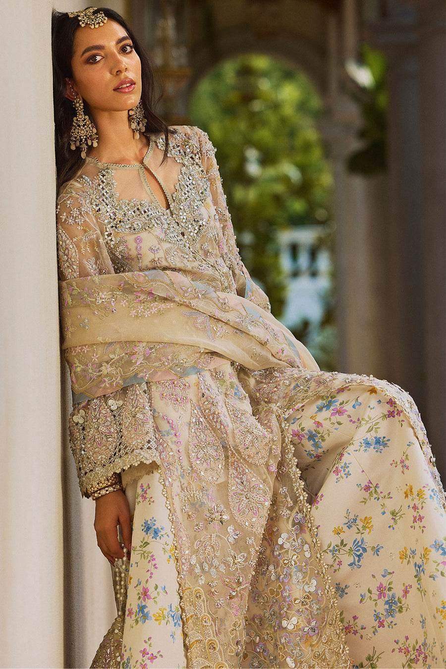 SORAYA ORGANZA UNSTITCHED EMB SUIT AZILIS