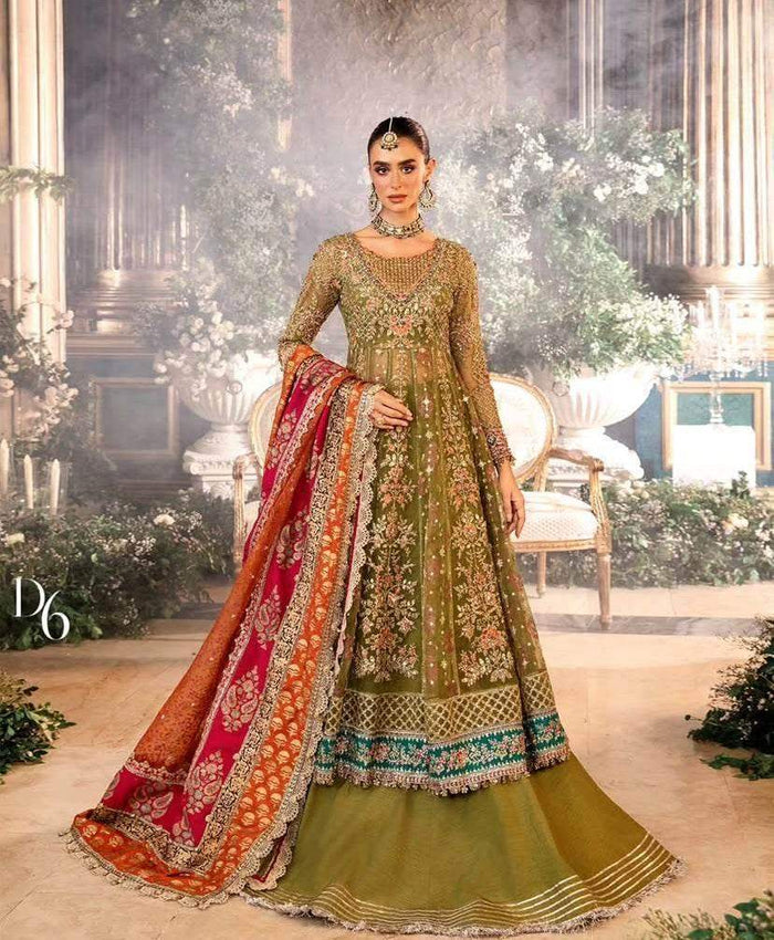 MARIA.B ORGANZA UNSTITCHED EMB MAXI