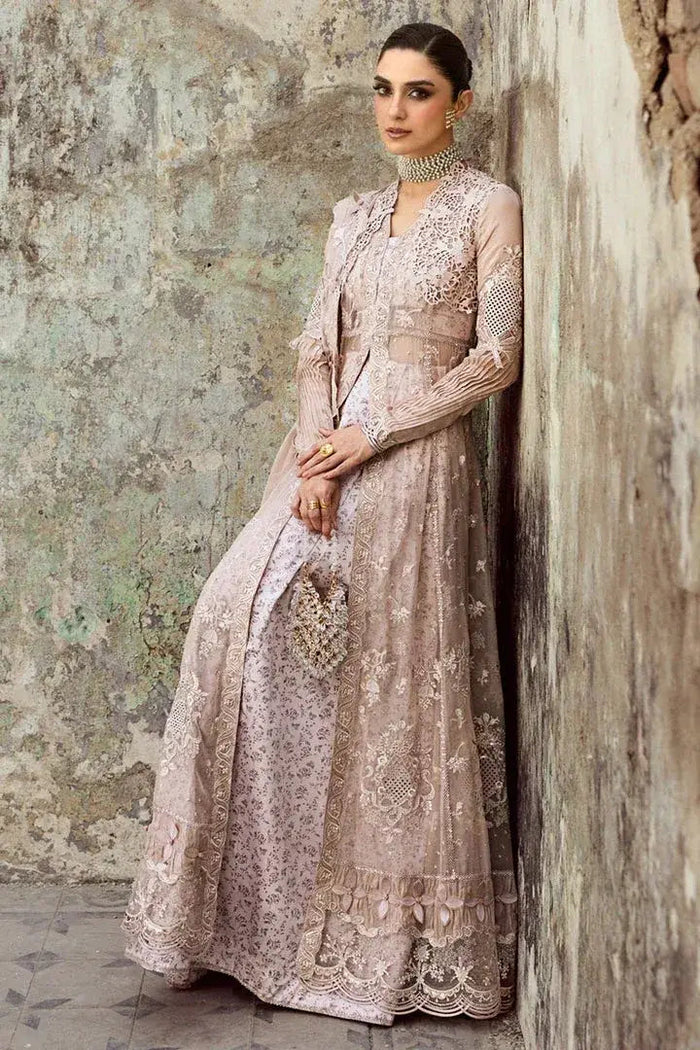 QALAMKAR ORGANZA UNSTITCHED EMB AISLA SUIT
