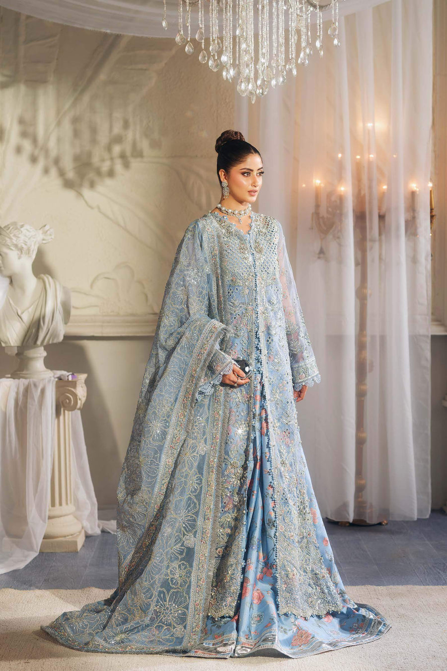 MARYAM HUSSAIN ORGANZA UNSTITCHED EMB ZURI SUIT