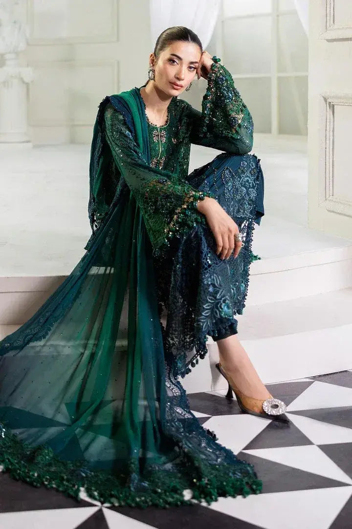 MARIA.B CHIFFON UNSTITCHED EMB D-6 SUIT