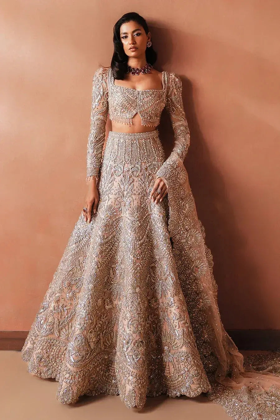 MARYAM HUSSAIN ORGANZA UNSTITCHED EMB CATHERINE SUIT