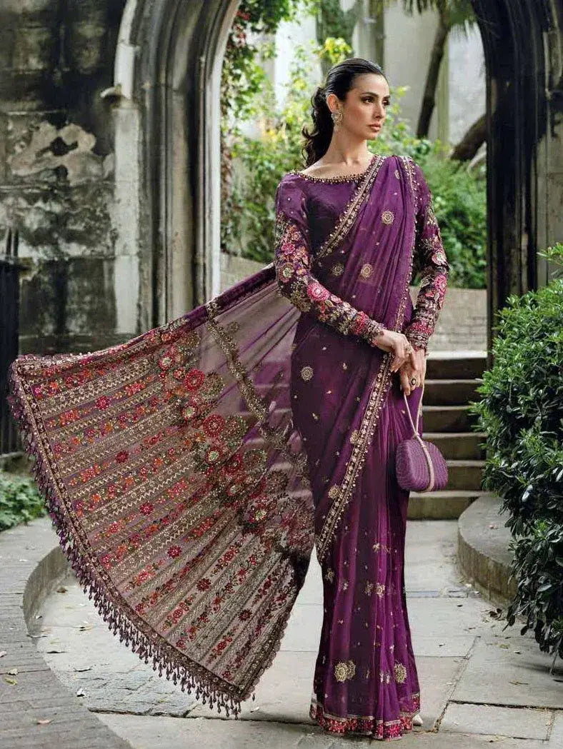 MARIA.B CHIFFON UNSTITCHED EMB D-1 SAREE
