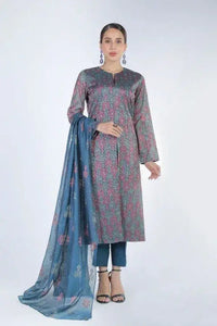 BAREEZA KHAADI NET UNSTITCHED EMB SUIT