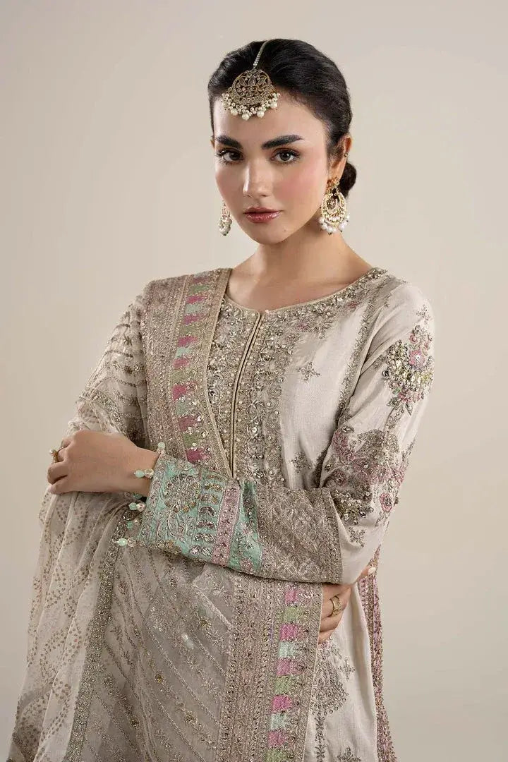 MARIA.B RAW SILK UNSTITCHED EMB SP-06 SUIT
