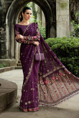 MARIA.B CHIFFON UNSTITCHED EMB D-1 SAREE