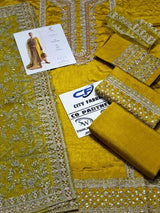 KANWAL MALIK RAW SILK UNSTITCHED EMB SUIT