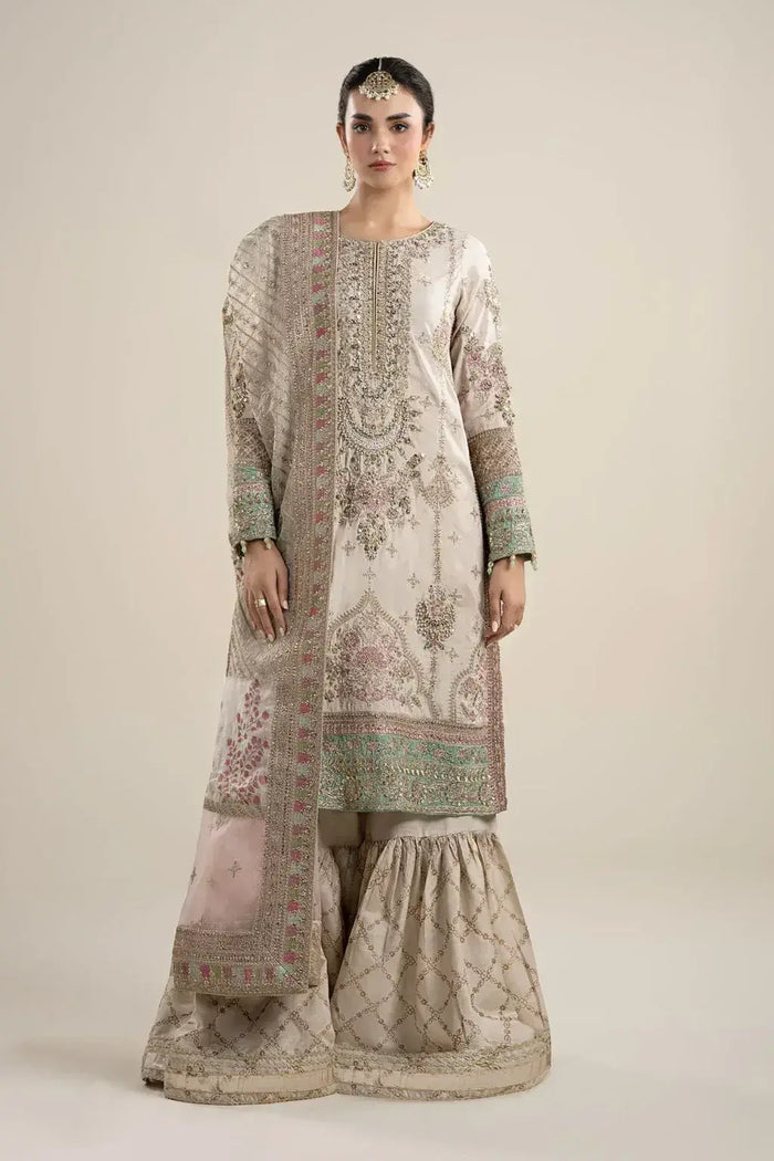 MARIA.B RAW SILK UNSTITCHED EMB SP-06 SUIT