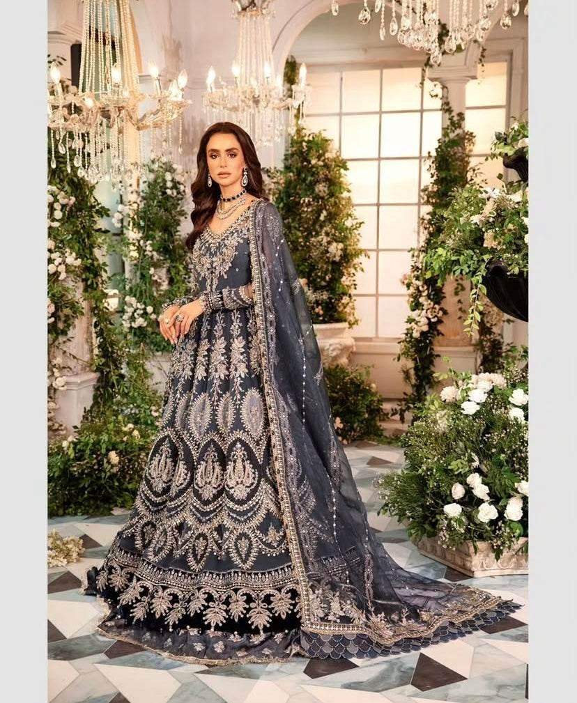 MARIA.B ORGANZA UNSTITCHED EMB MAXI