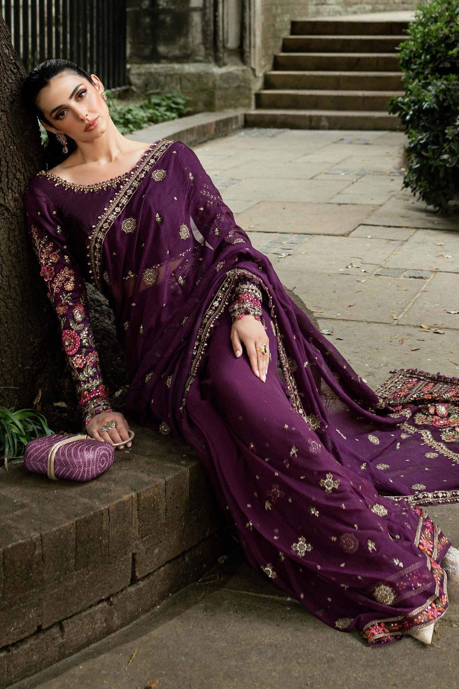 MARIA.B CHIFFON UNSTITCHED EMB D-1 SAREE