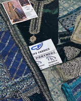 MARIA.B ZARI NET UNSTITCHED EMB SUIT