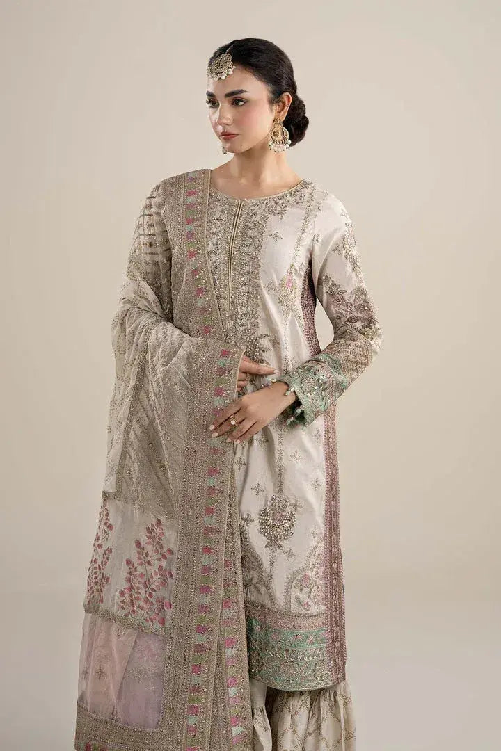MARIA.B RAW SILK UNSTITCHED EMB SP-06 SUIT