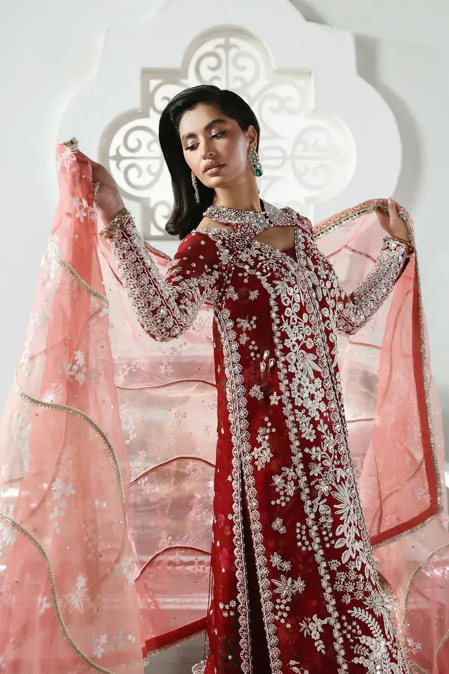 SORAYA ORGANZA UNSTITCHED EMB SOLARA SUIT
