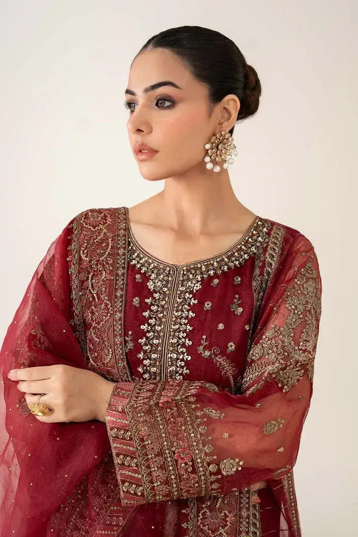 MARIA.B ORGANZA UNSTITCHED EMB SF-08 SUIT