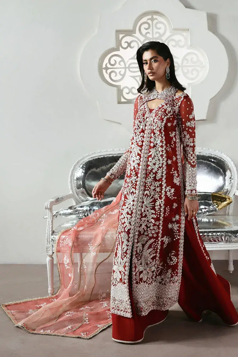 SORAYA ORGANZA UNSTITCHED EMB SOLARA SUIT