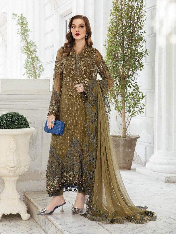 MARIA.B CHIFFON UNSTITCHED EMB SUIT
