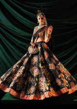 HUSSAIN REHAR ORGANZA UNSTITCHED EMB ZAIB MAXI