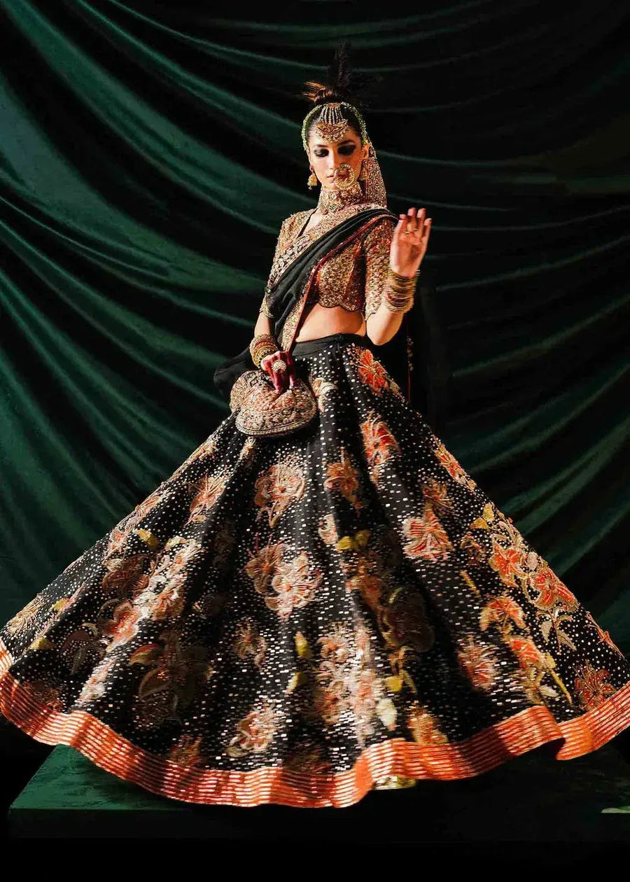 HUSSAIN REHAR ORGANZA UNSTITCHED EMB ZAIB MAXI