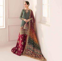 BAROQUE CHIFFON UNSTITCHED EMB SUIT