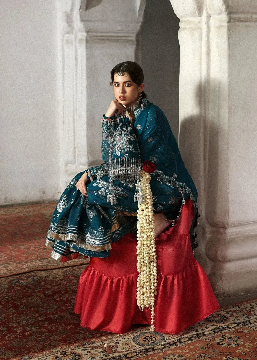 HUSSAIN REHAR ORGANZA UNSTITCHED EMB ZEBUNISA MAXI