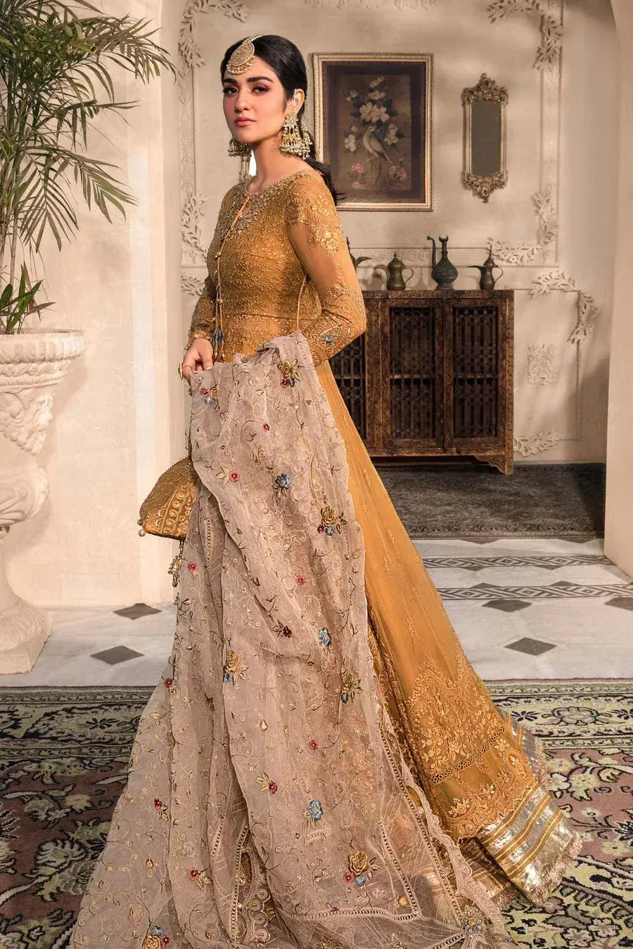 MARIA.B CHIFFON UNSTITCHED EMB SUIT