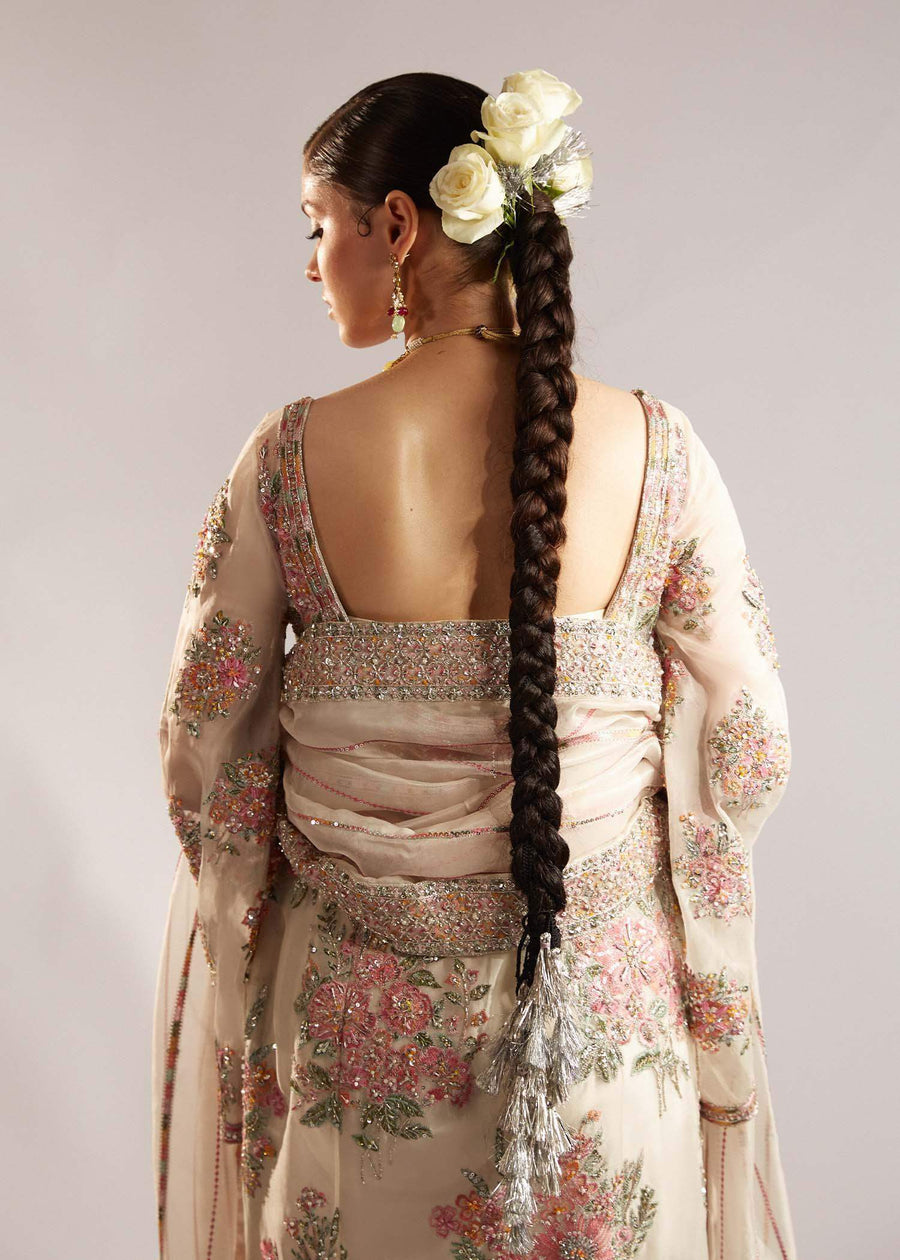 HUSSAIN REHAR ORGANZA UNSTITCHED EMB EURU SUIT