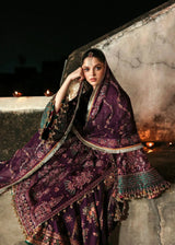 HUSSAIN REHAR ORGANZA UNSTITCHED EMB GHAZAL SUIT