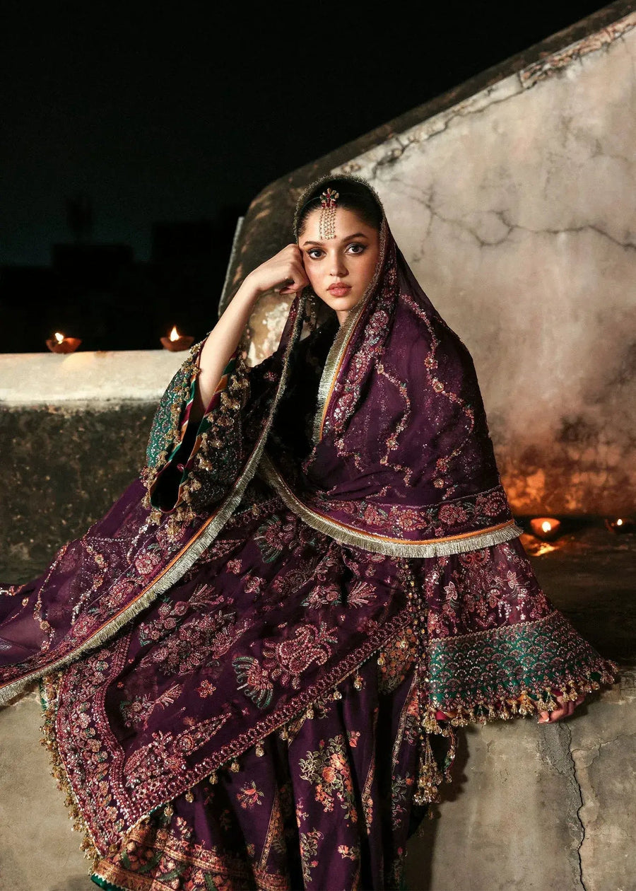 HUSSAIN REHAR ORGANZA UNSTITCHED EMB GHAZAL SUIT