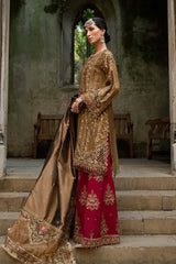 SOIRÉE RAW SILK UNSTITCHED EMB D-4 SUIT