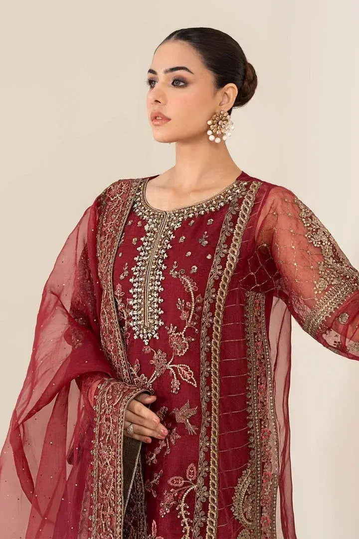 MARIA.B ORGANZA UNSTITCHED EMB SF-08 SUIT