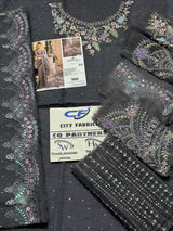 MARIA.B ORGANZA UNSTITCHED EMB SAREE