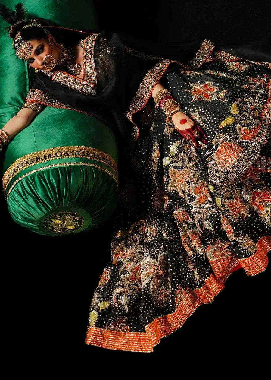 HUSSAIN REHAR ORGANZA UNSTITCHED EMB ZAIB MAXI