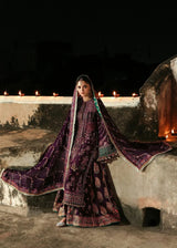 HUSSAIN REHAR ORGANZA UNSTITCHED EMB GHAZAL SUIT
