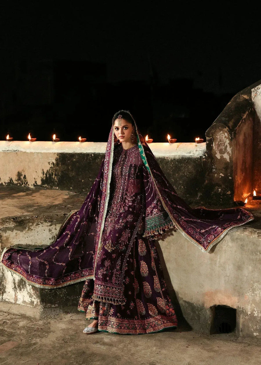 HUSSAIN REHAR ORGANZA UNSTITCHED EMB GHAZAL SUIT