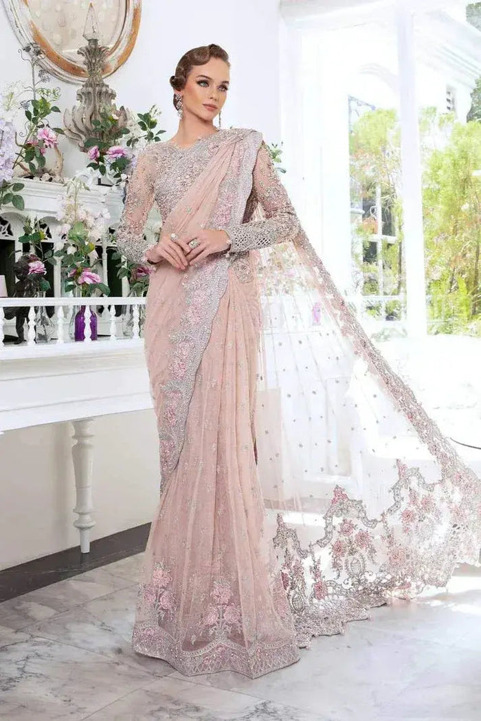 MARIA.B NET UNSTITCHED EMB MC-809 SAREE
