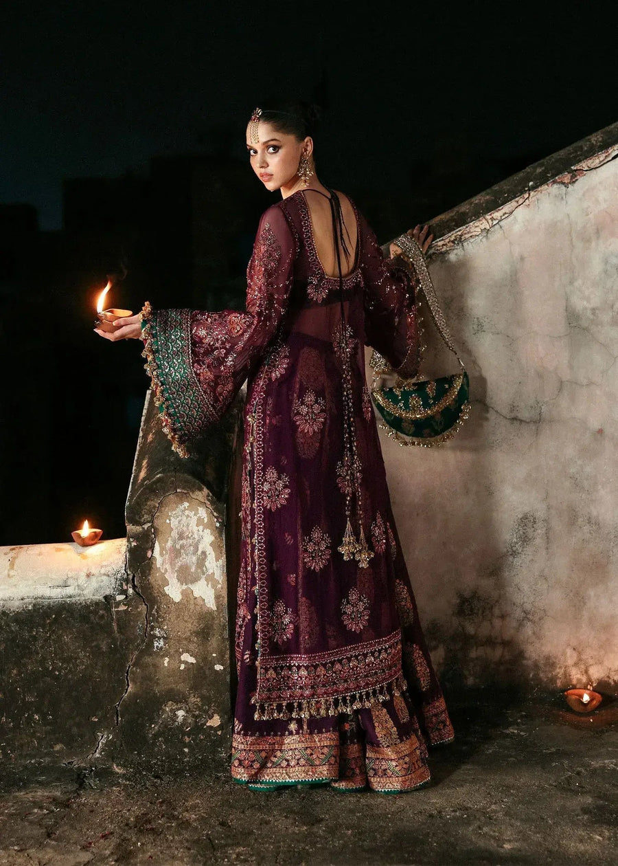 HUSSAIN REHAR ORGANZA UNSTITCHED EMB GHAZAL SUIT