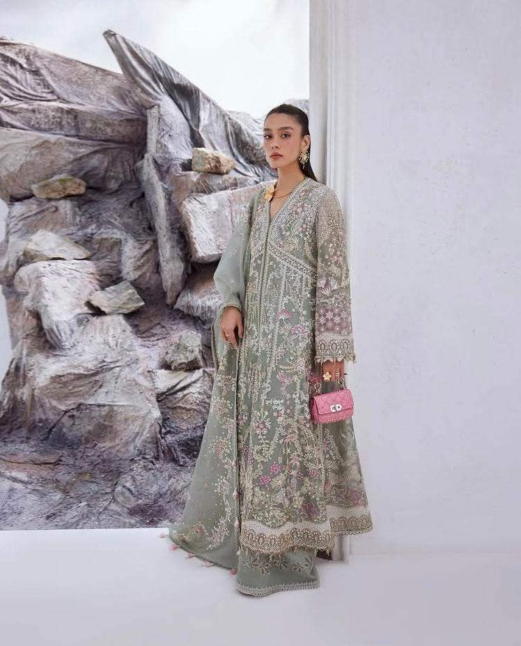 SUFFUSE ORGANZA UNSTITCHED EMB SUIT