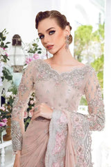 MARIA.B NET UNSTITCHED EMB MC-809 SAREE