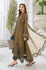 MARIA.B CHIFFON UNSTITCHED EMB SUIT