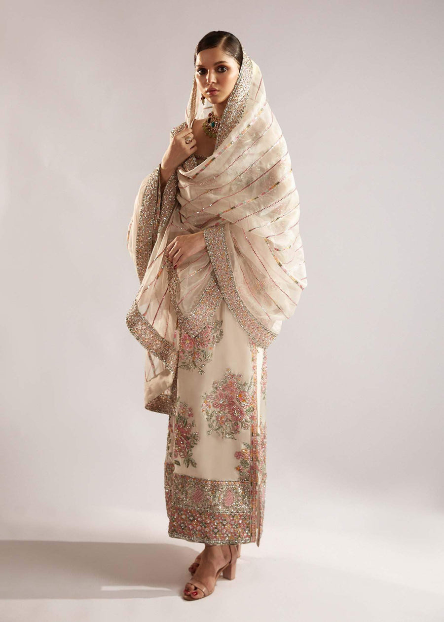 HUSSAIN REHAR ORGANZA UNSTITCHED EMB EURU SUIT