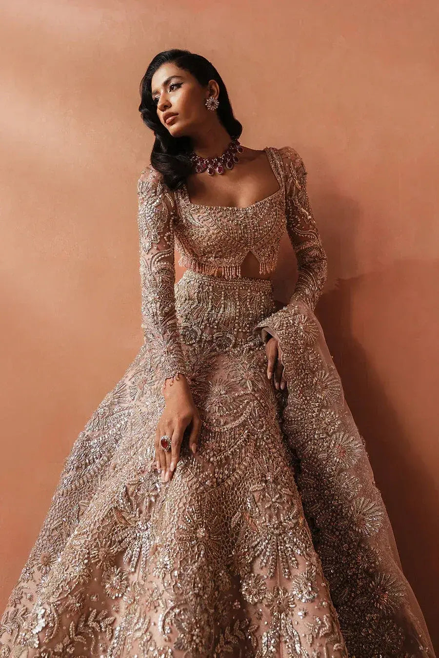 MARYAM HUSSAIN ORGANZA UNSTITCHED EMB CATHERINE SUIT